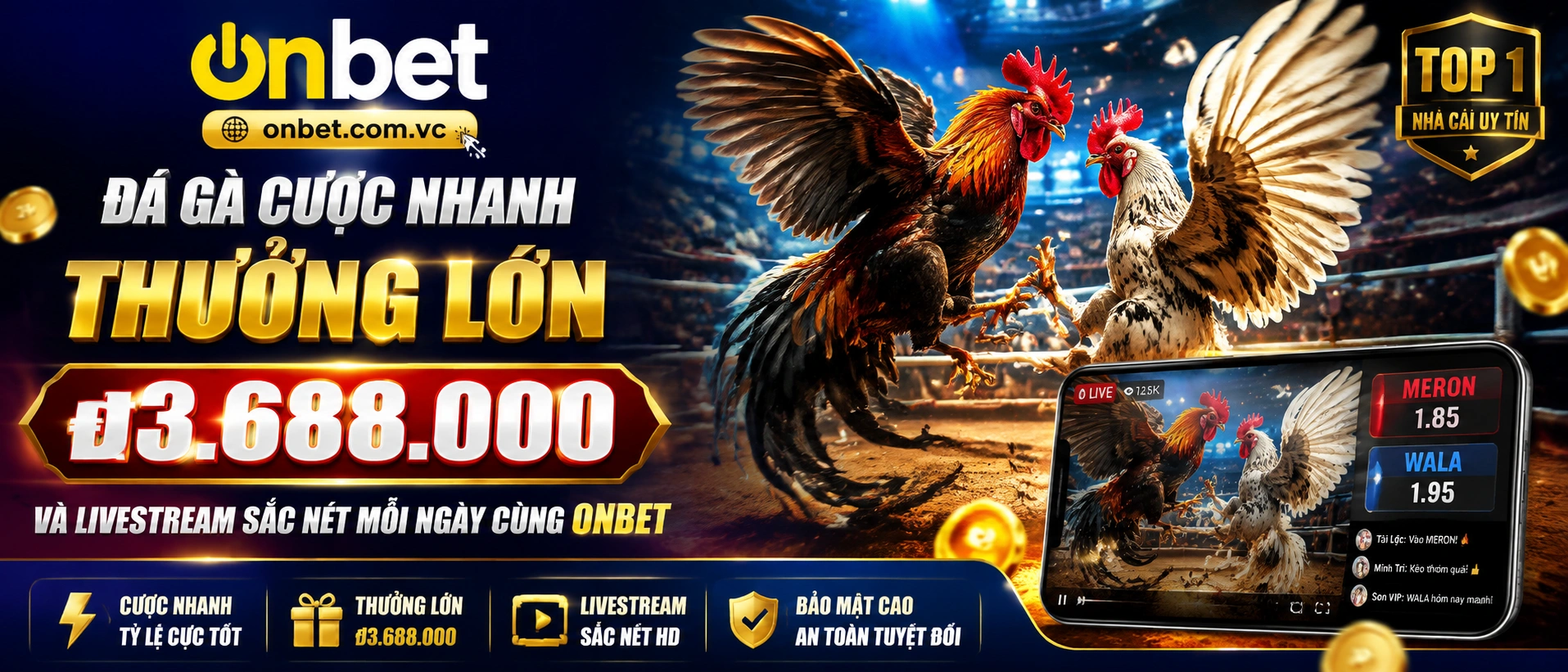 Đá Gà Trực Tiếp ONBET