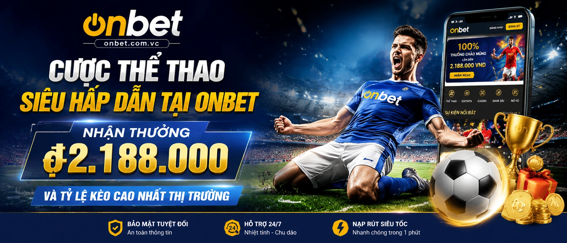 Hình ảnh đội bóng trong khu vực Team Highlights của ONBET